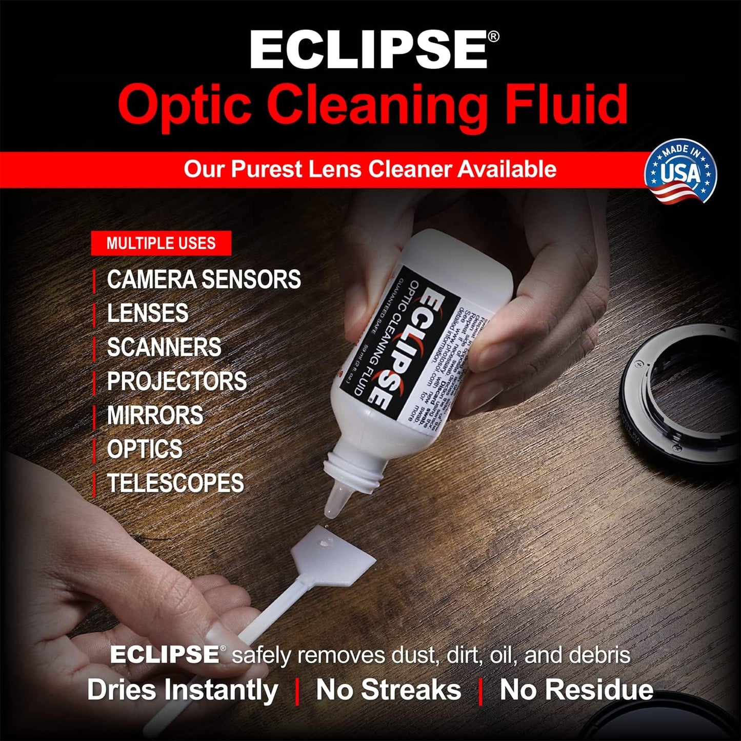 Photographic Solutions Digital Survival Kit - Type-4 (33mm) Sensor Swabs, PEC-PAD Photo Wipes, E-Wipe Packet, Eclipse Optic Cleaning Fluid - Camera Cleaning Kit with Travel Bag