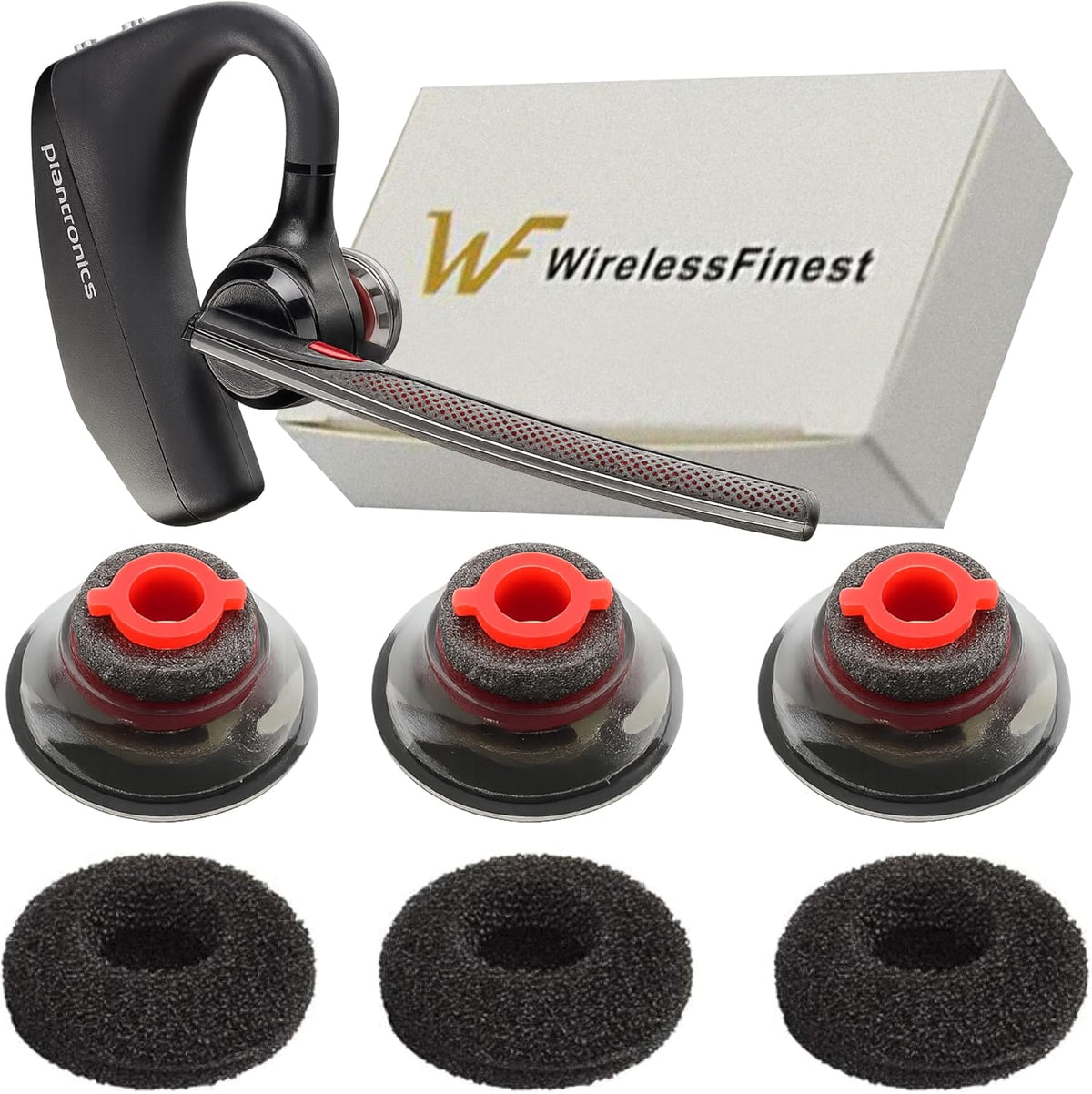 3X Ultra Comfort Eartips Ear Buds Replacement Earphone Ear Tips Kits Earpads Foam Set Cushion for Plantronics Voyager 5200 5220 5210 Series Bluetooth Headset Headphone (Small S)