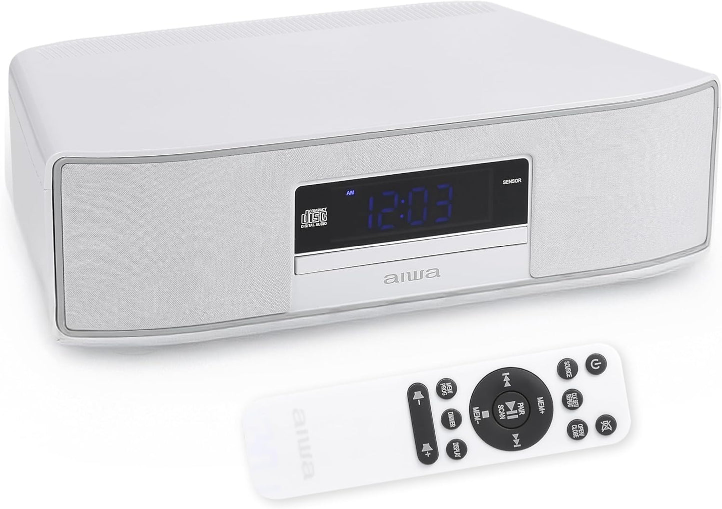 AIWA - Exos Home Speaker, Premium 30W RMS Sound System with CD Player, Bluetooth Connectivity, FM Radio, Optical Digital Input, Dual 1” Tweeters + Dual 2” Bass Units, IR Remote Control