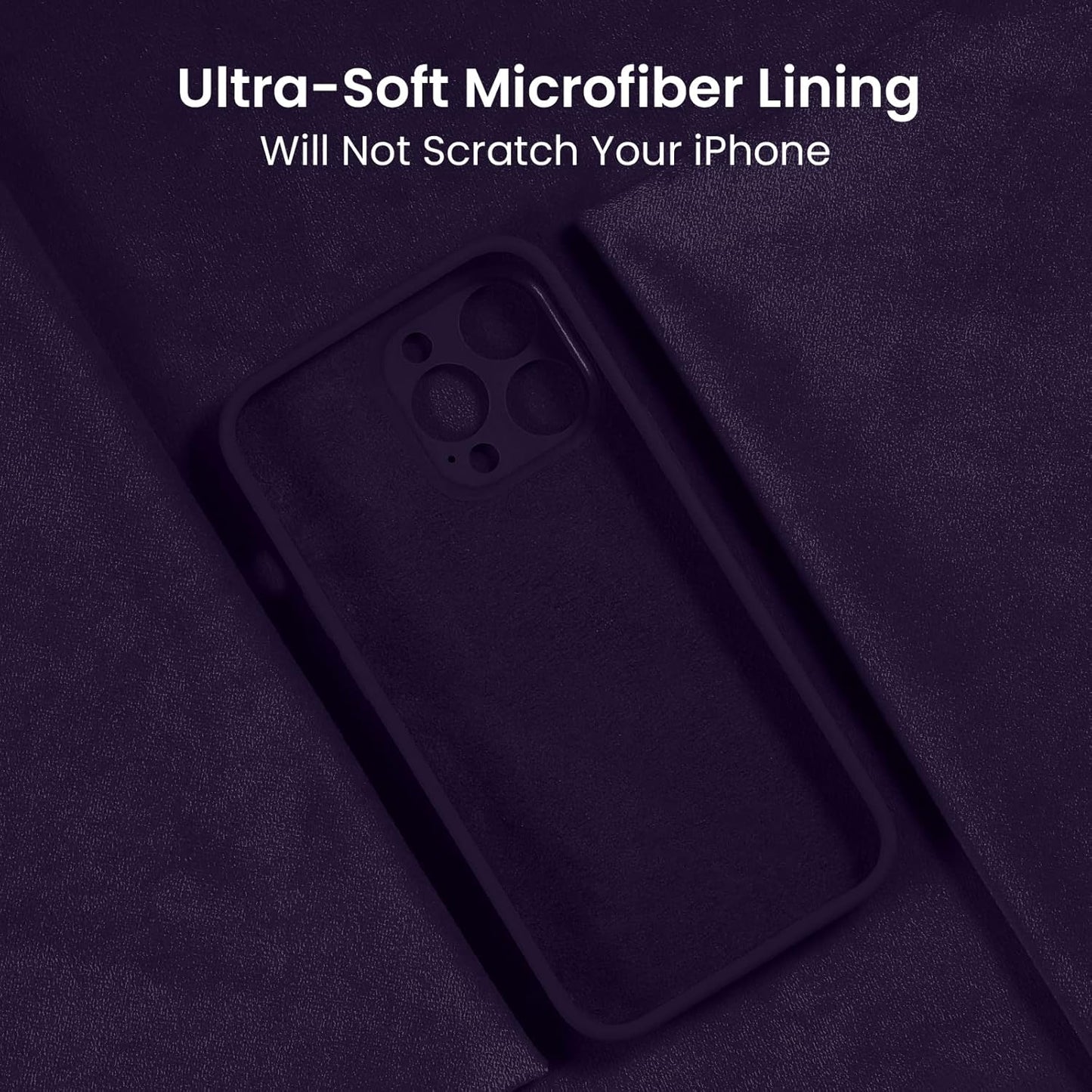 FireNova Designed for iPhone 13 Pro Max Case, Silicone [Camera Protection] Phone Case with [2 Screen Protectors], Soft Anti-Scratch Microfiber Lining Inside, 6.7 inch, Purple