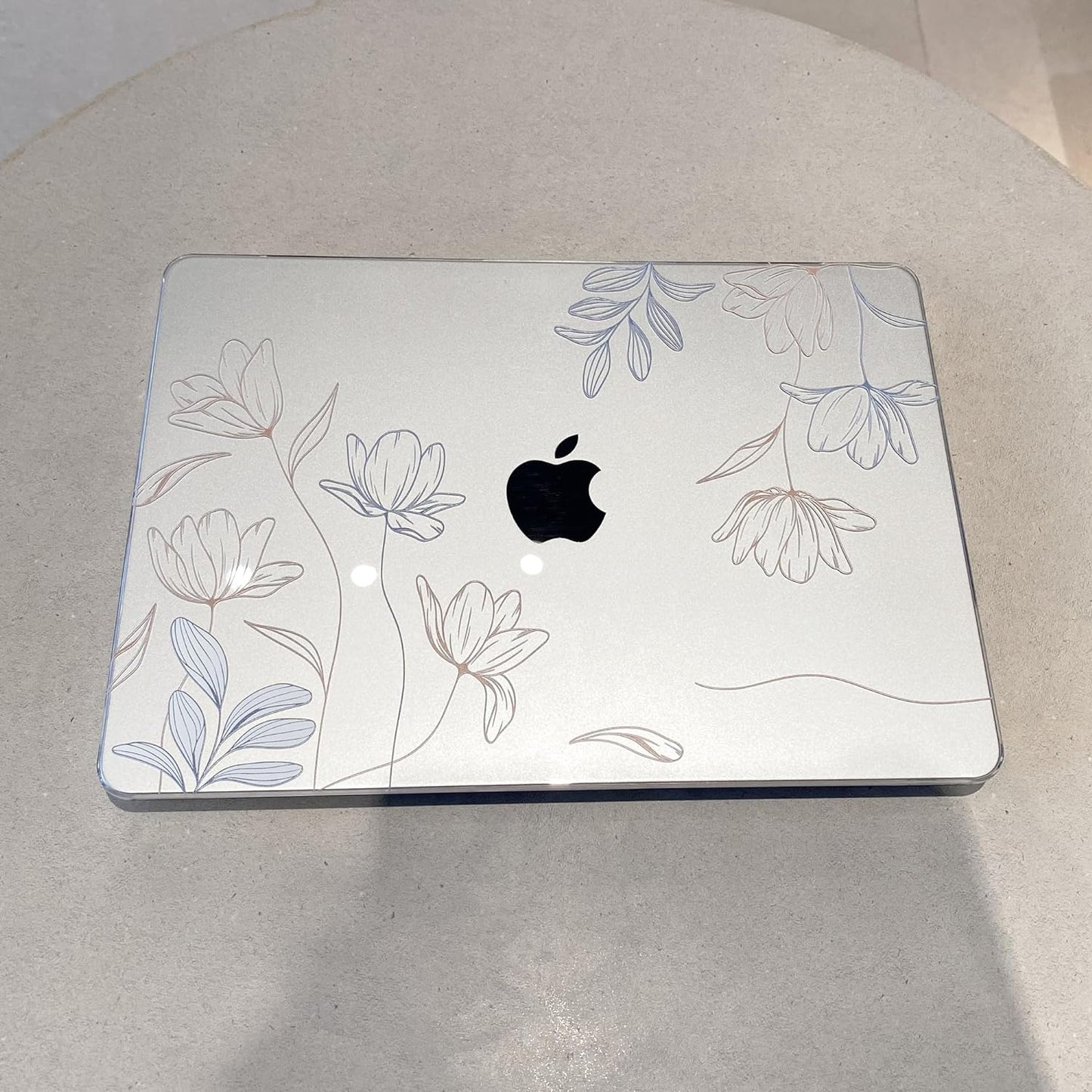 MEEgoodo Case for MacBook Air M4/M3/M2 13.6 inch 2025 2024 2022, Fit Model A3240 A3113 A2681, Compatible with MacBook Air 13 inch, Laptop Hard Shell Case with Keyboard Cover, Engraving Floral