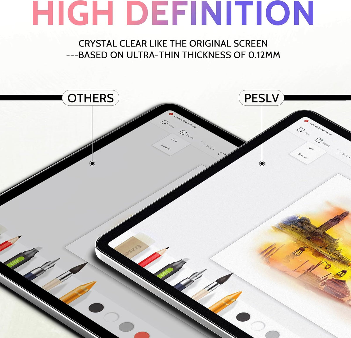 2 Pack Like Paper Screen Protector for iPad Air 13 Inch 2024/2025 (M2/M3, 6th/7th Gen), Matte Anti Glare PET Film/Blue Light Filter Eye Protection Cover/Drawing & Writing Feel Like on Paper