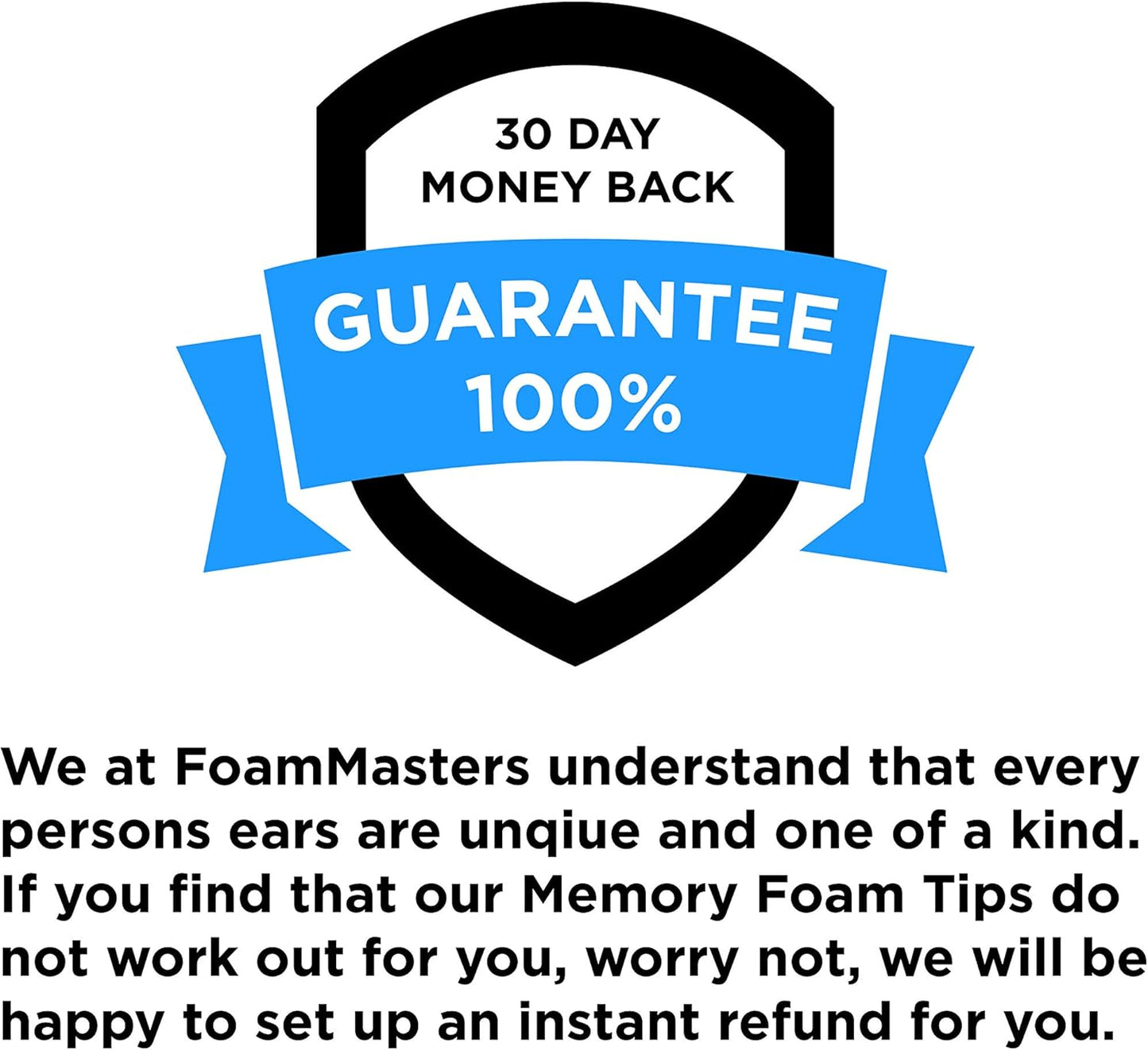 Foam Masters Memory Foam Ear Tips for AirPods Pro 1st & 2nd Gen | Comfortable | Secure | Better Noise Cancellation | Version 3.0 Replacement Buds (Large - 3 Pairs, Black)