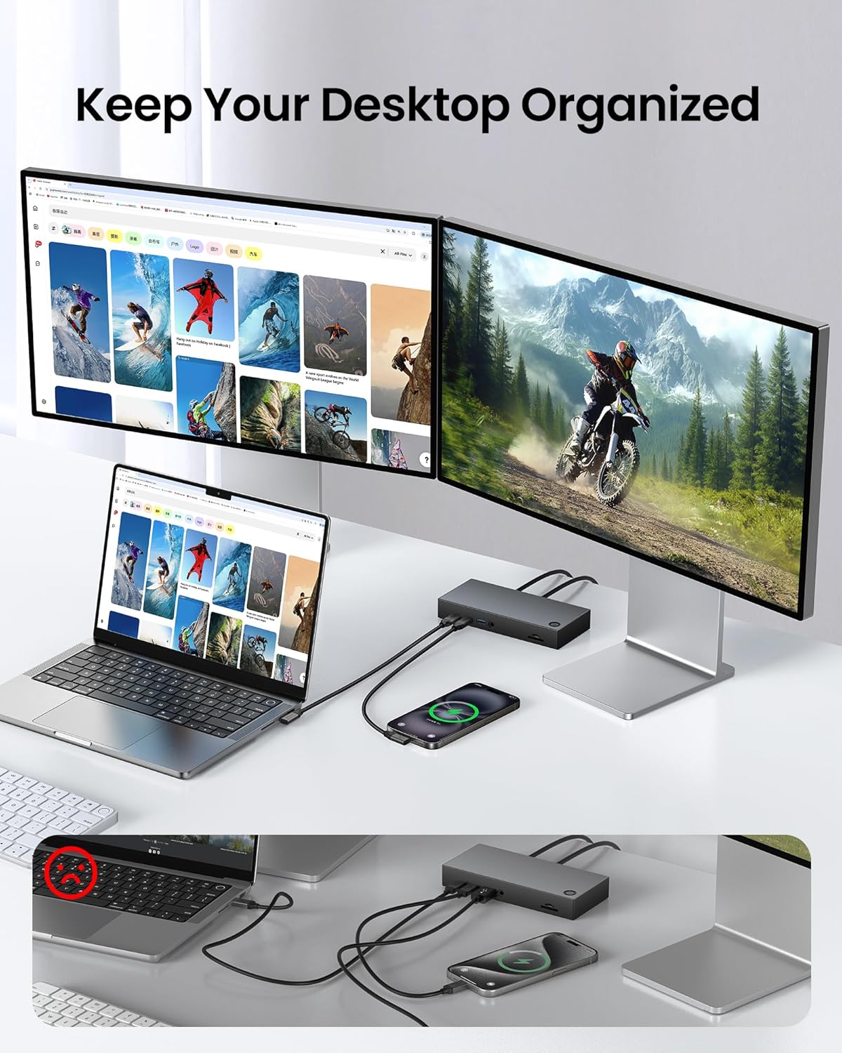 Silkland USB C 3.2 Gen 2x2 Cable Right Angle 3.3FT, 20Gbps 90 Degree High Speed Data Transfer, 5K/4K 60Hz Type C Monitor Cable, 240W PD, Compatible for SSD, Hub, Dock, eGPU