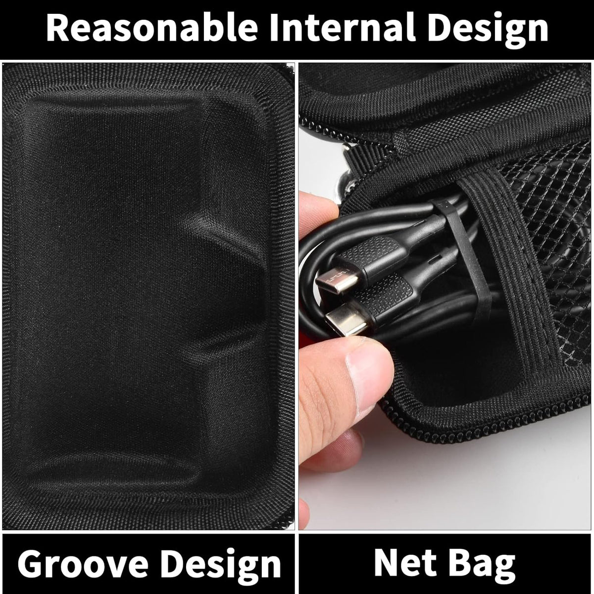 Portable Charger Power Bank Case for Swyop/for Feob/for Charmast/for JEJILL/for LanLuk/for VEGER/for iWALK/for Taegila/for Kuulaa and More Small Charging Battery Pack - Bag Only (Black)