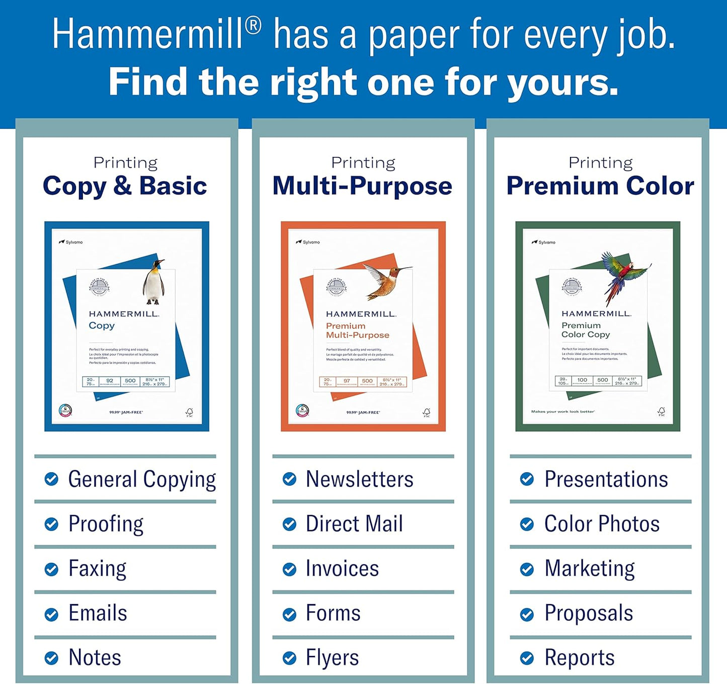 Hammermill Printer Paper, 20 lb Copy Paper, 8.5 x 14 - 10 Ream (5,000 Sheets) - 92 Bright, Made in the USA, 105015C