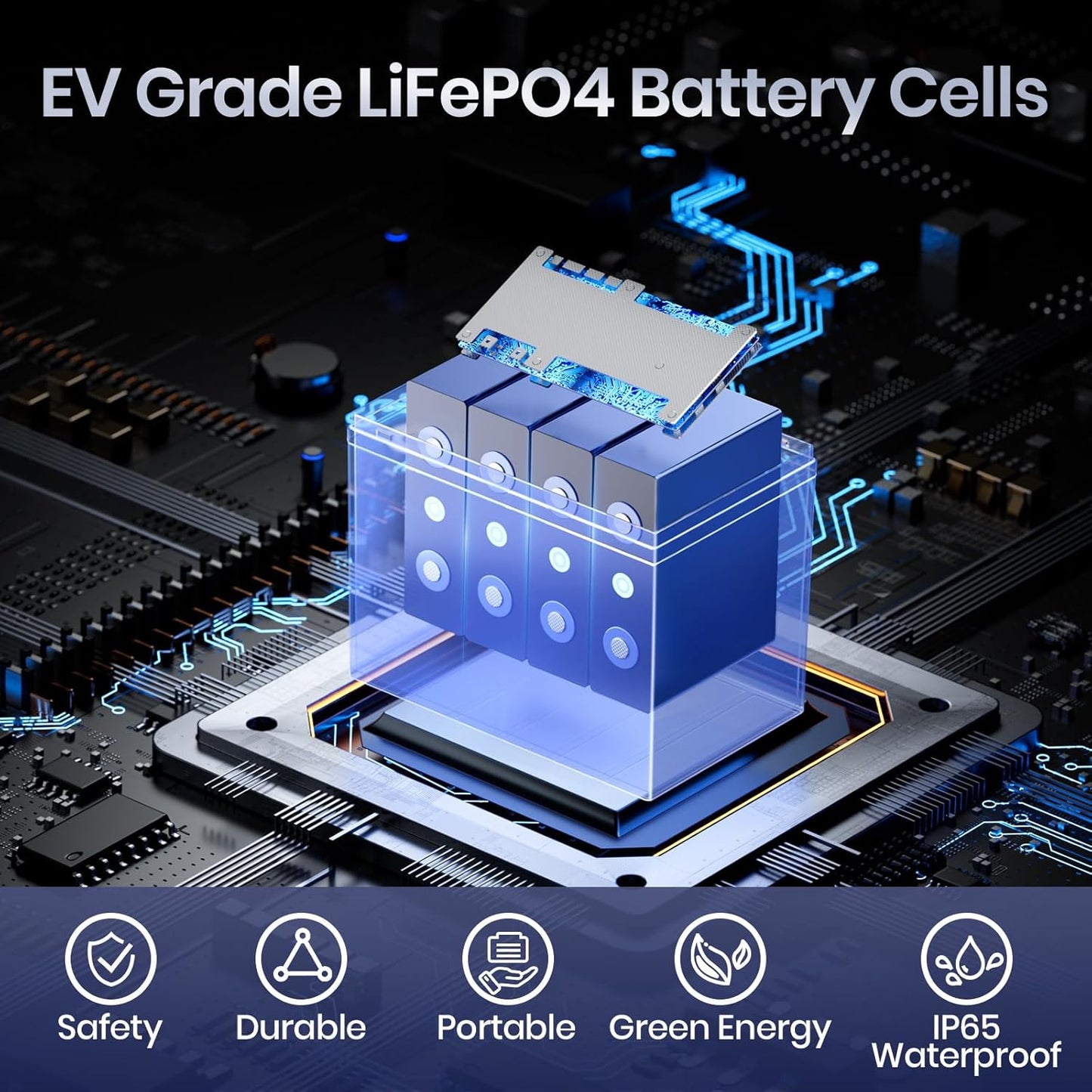 12V100Ah Group24 Mini LiFePO4 Battery, Grade A Battery Cells, Drop-in Replacement for Lead Acid Battery, 100A BMS, Up to 15000 Cycles, Lithium Battery for RV & Motor Home, Marine, 1 Pack