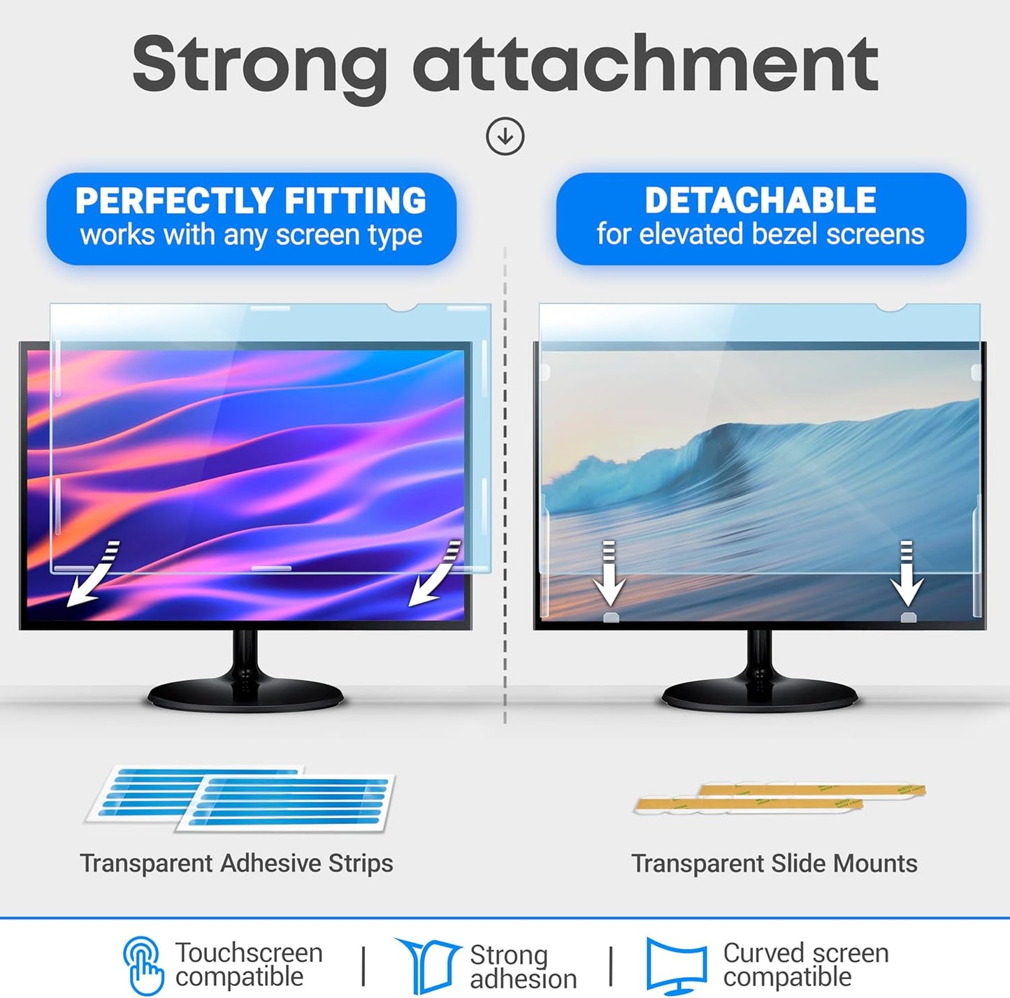 23.8 inch Blue Light Blocking Screen Protector Panel for 16:9 Widescreen Computer Monitor and Laptop - PC Anti-UV Eye Protection Filter Film - Anti-Scratch Diagonal Frame Shield [1 Pack]