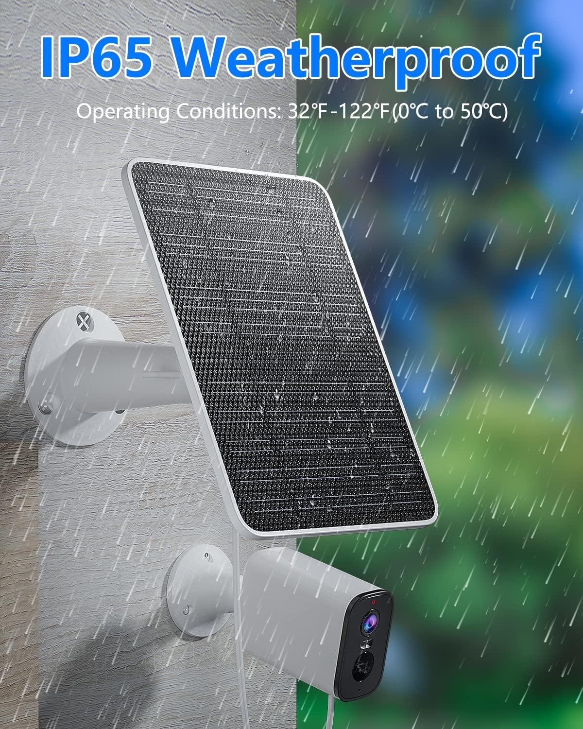 Solar Panel for Security Camera, 5W USB Solar Panel for DC 5V Security Camera, Micro USB & USB-C Port Solar Panel, IP65 Waterproof Solar Charger for Camera,360° Adjustable Mounting 13ft Cable, 2 Pack