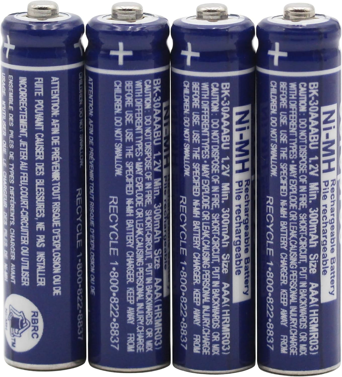 4-Pack BK-30AAABU Battery for Panasonic Cordless Phone BK30AAABU