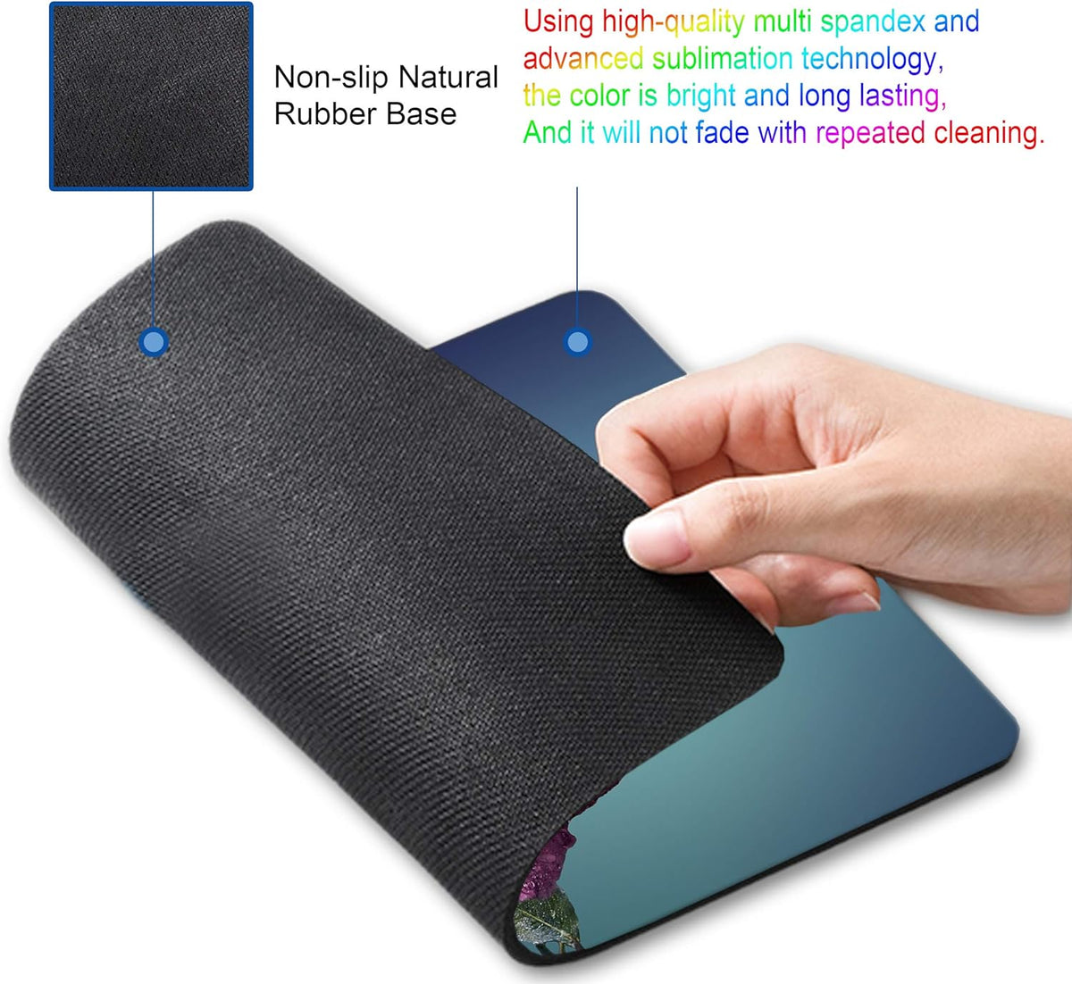 Colorful Rose Mousepad Computer Mouse pad with Design Personalized Mouse pad for Laptop Computer Office Decoration Accessories Gift