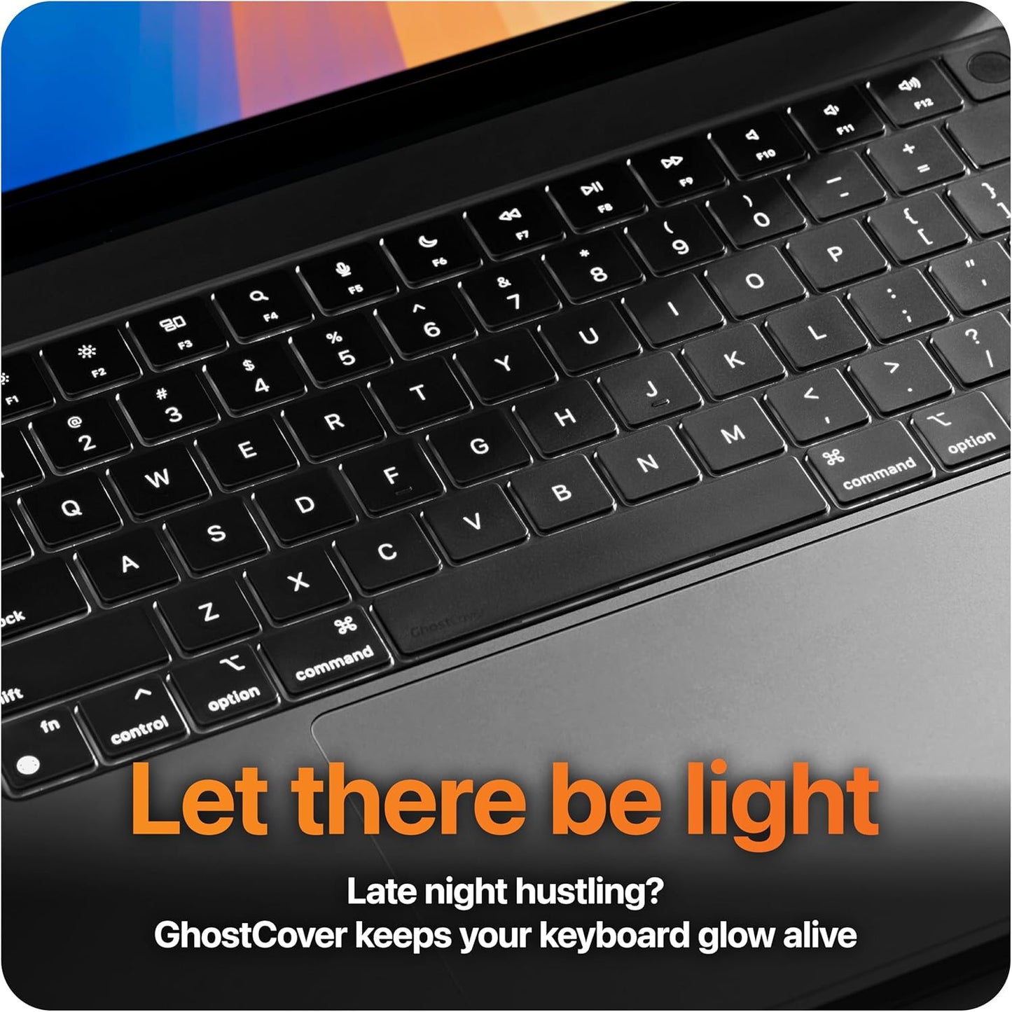 GhostCover Original Premium Ultra Thin Keyboard Cover Protector, Compatible with 2025 2024 2023 2022 2021 M5/M4/M3/M2/M1 Pro/Max MacBook Pro 14/16, M4-M2 MacBook Air 13/15, US ANSI Layout, Clear