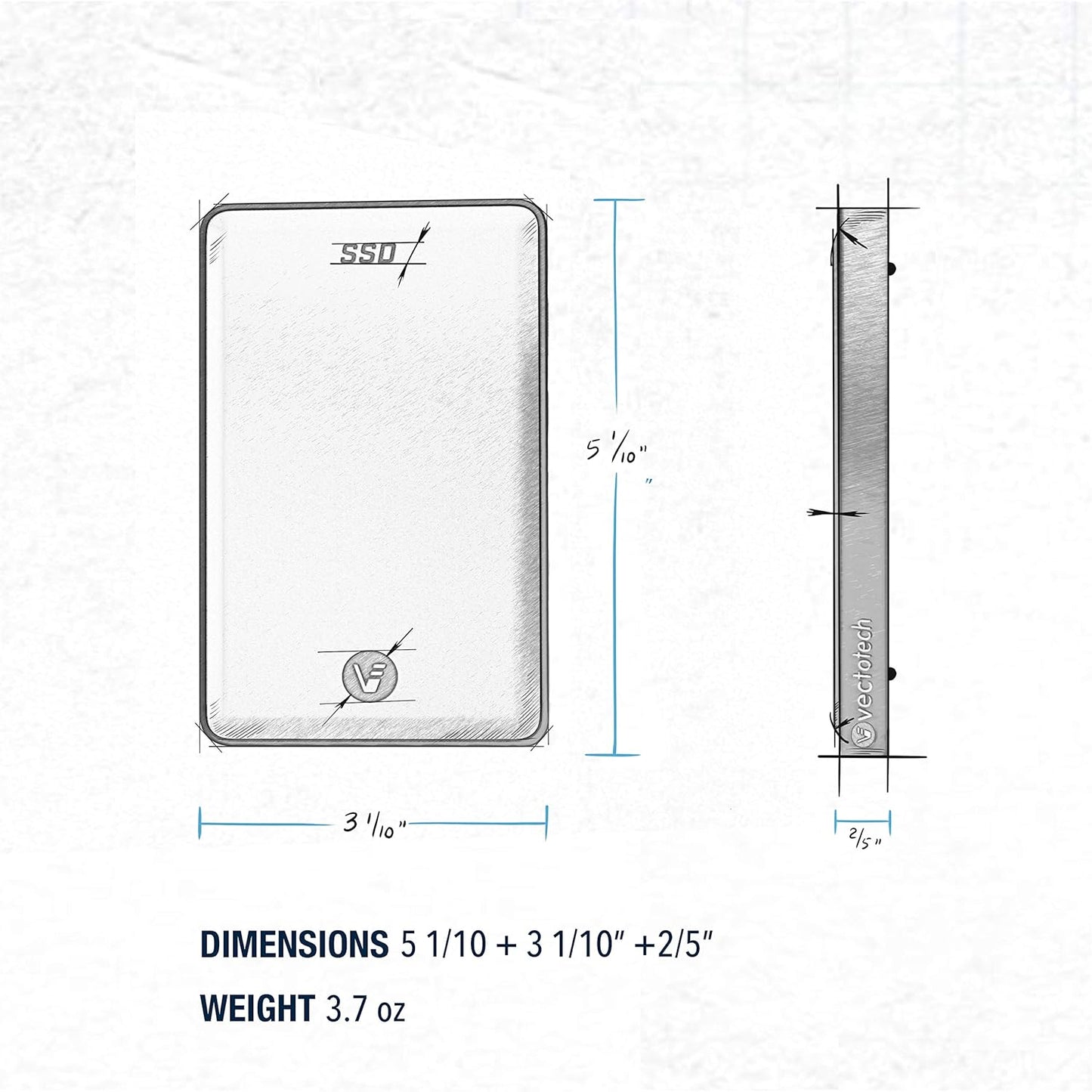 16TB External SSD USB-C Portable Solid State Drive (USB 3.1 Gen 2) | 3D NAND Flash | Rapid