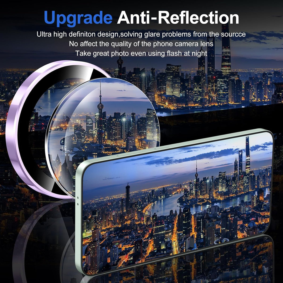 for Samsung Galaxy S25 Plus Camera Lens Protector, Individual Metal Ring Tempered Glass Lens Cover, [Strong Adsorption] Scratch Resistant Ultra-Thin HD Clear Lens Cover, 1 Set-Purple Ring
