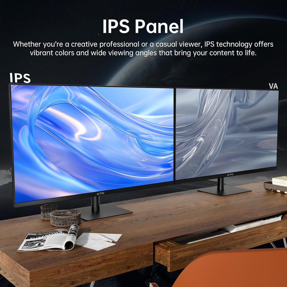 KTC 32 Inch 2K Computer Monitor, IPS 1440p Monitor with Ultra-Thin Bezels, HDR10, Freesync/G-sync, HDMI/DP Ports, Tilt Adjustable, Eyecare, Ideal for Business, Office, and Casual Gaming