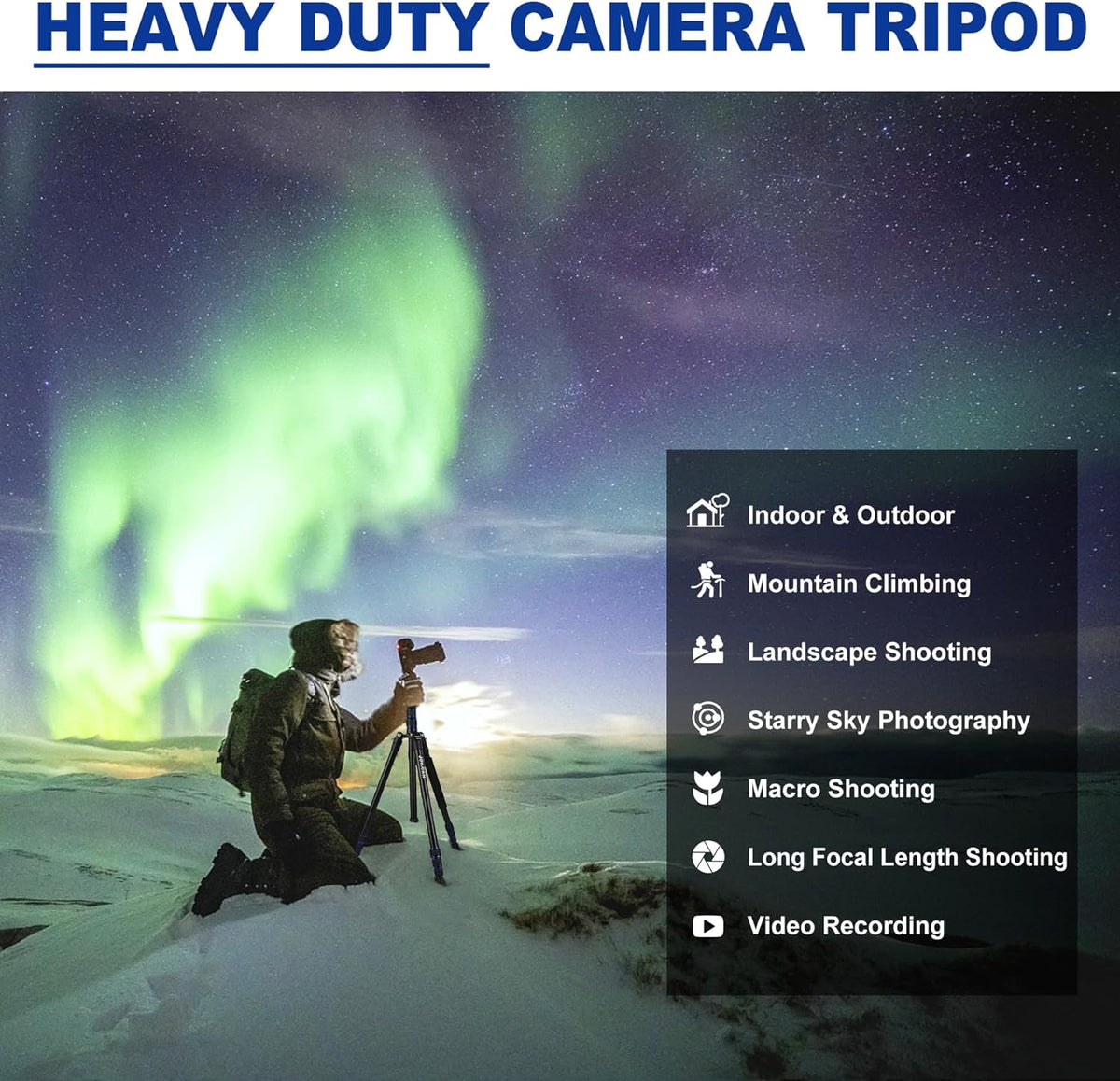 80/85 inches Heavy Duty Tripod for Camera and Phone, 85" Camera Monopod Tripods, DSLR Binoculars Spotting Scope Camcorders Video Tripod Stand, 360 Degree Ball Head, 35 lbs Loads