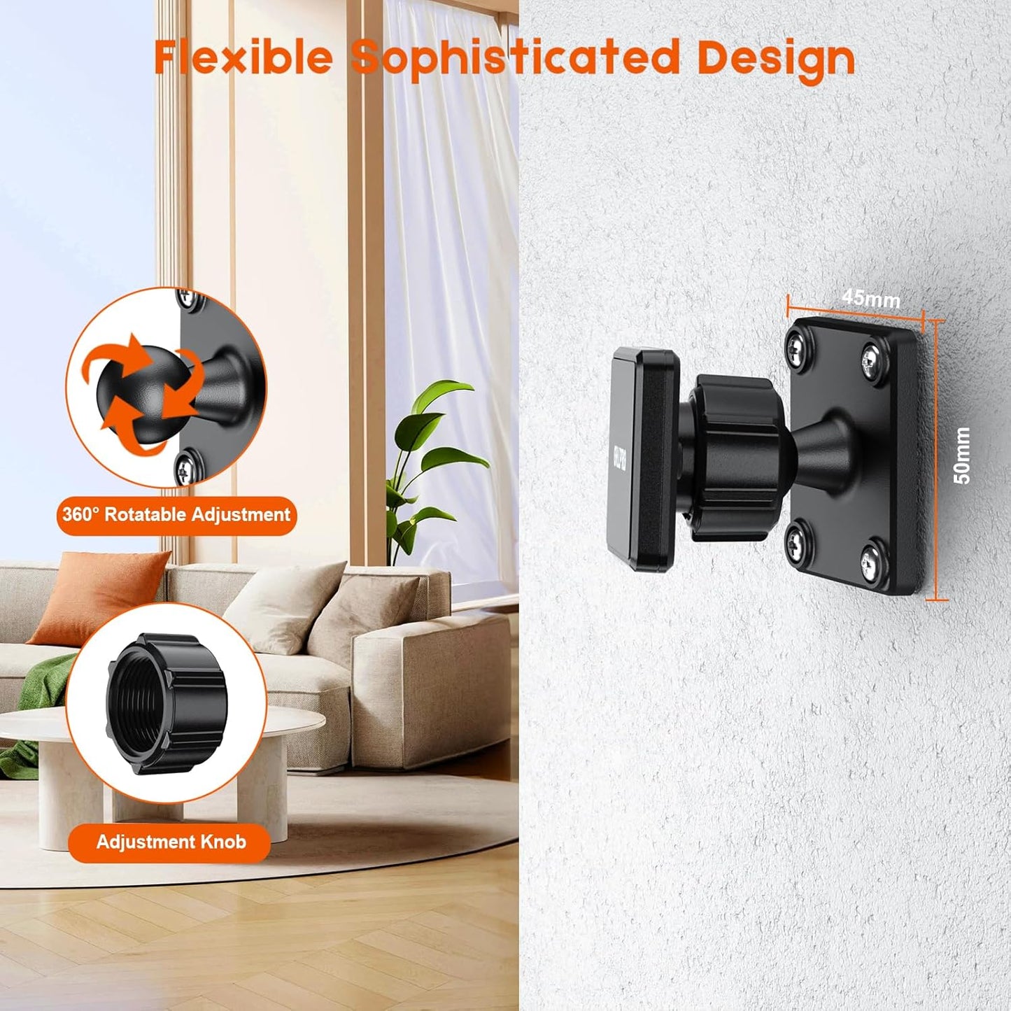 OHLPRO Magnetic Tablet Wall Mount Holder, 360° Rotatable Drilling Base iPad Wall Holder with 2 Metal Plate, Strong Magnet Fits Tablet, Stand for Wall, Boat and Cabinet