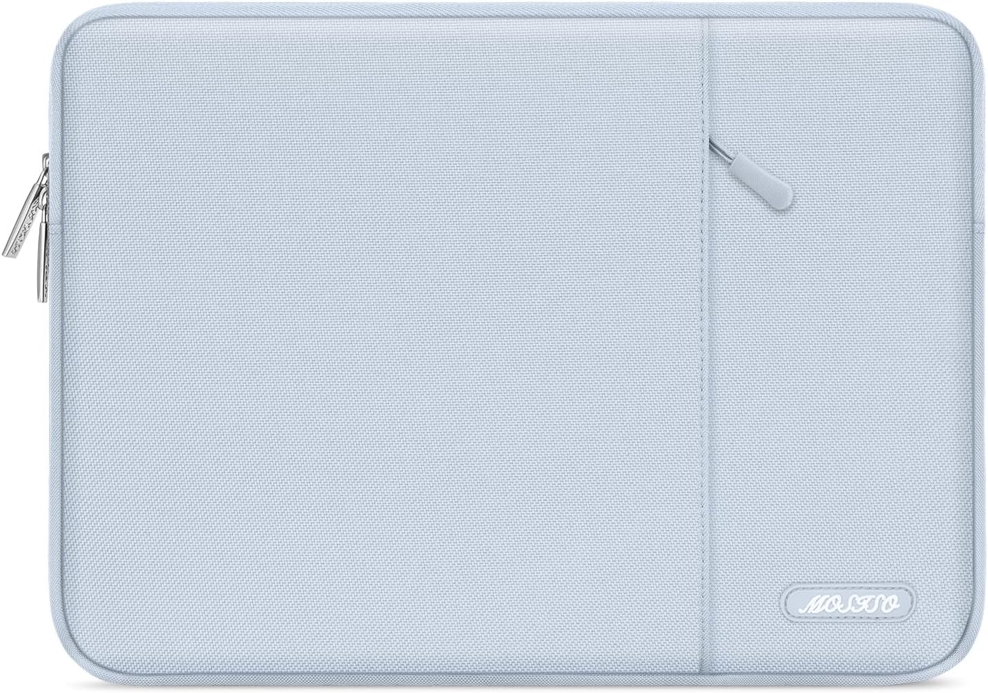 MOSISO Laptop Case 13.3 inch, 13-13.3 inch Laptop Sleeve Compatible with MacBook Air/Pro 13 / Pro 14, HP Dell ASUS Lenovo Notebook, Polyester Vertical Computer Sleeve Bag with Pocket, Baby Blue