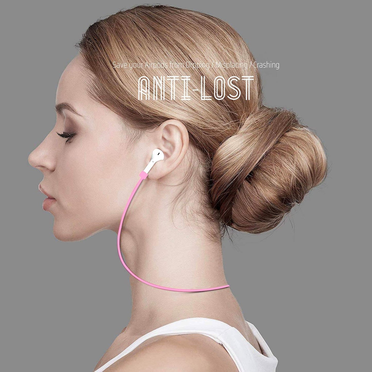 Ultra Strong Magnetic Airpod Pro Strap Anti-Lost Cord Sports Lanyard Compatible with Airpods 3rd 2nd Generation Pro 3 2 1 (3 Pink)
