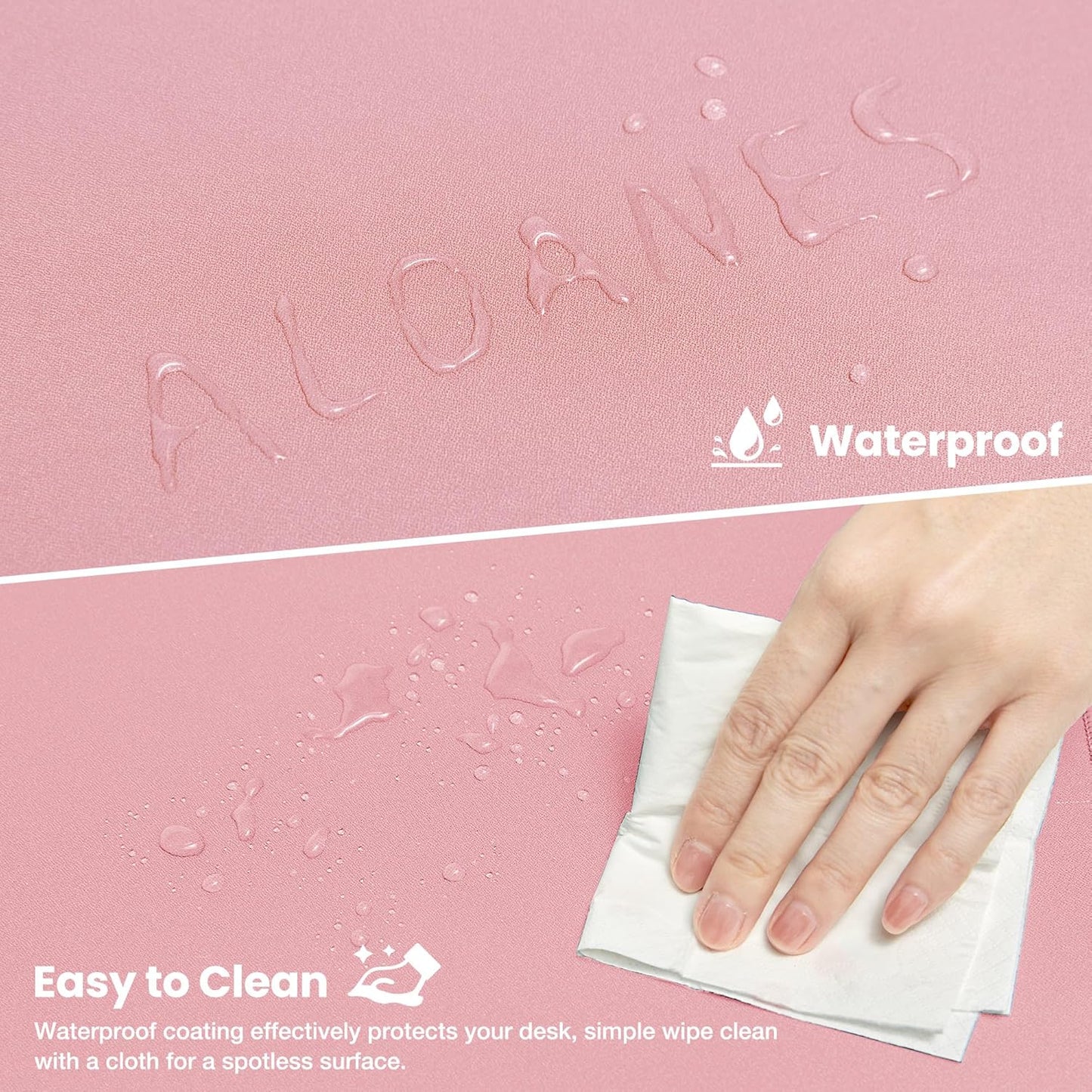 ALOANES Waterproof Mouse Pad with Durable Stitched Edge, Large Gaming Keyboard Pad, Non-Slip Rubber Base Mouse Mat, Extended Desk pad for Gamer, Office & Home, Dark Rose Mousepad 27.6''x11.8''x0.12''