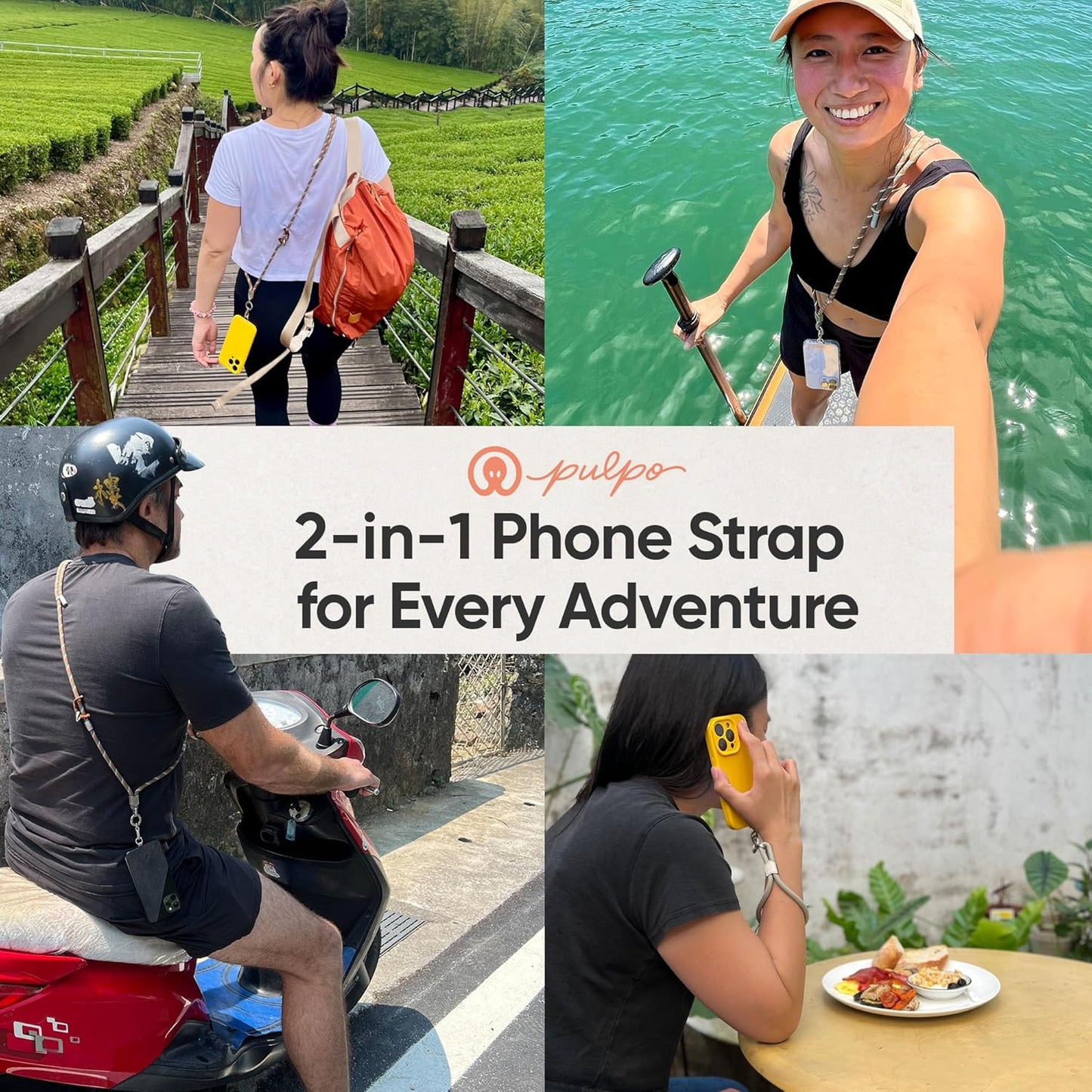 Pulpo 2-in-1 Cell Phone Wrist Strap and Lanyard Lavender & Blue - Anti Theft Phone Lanyard for Men & Women, Wrist Straps for Phones, Lanyards for Smartphones, Adjustable Cellphone Leash & Strap Tether