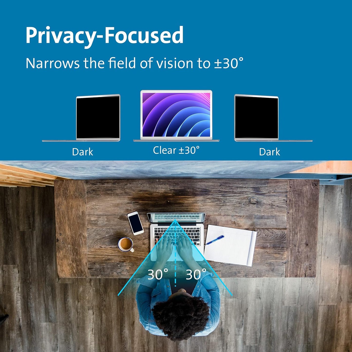 Kensington MagPro™ 13.3" (16:9) Magnetic Privacy Screen for Laptop, Removable 16:9 Laptop Privacy Filter, Anti-Glare, Blue Ray Reduction, Compatible with HP/Dell/Acer/Asus/Samsung/Lenovo (K58351WW)