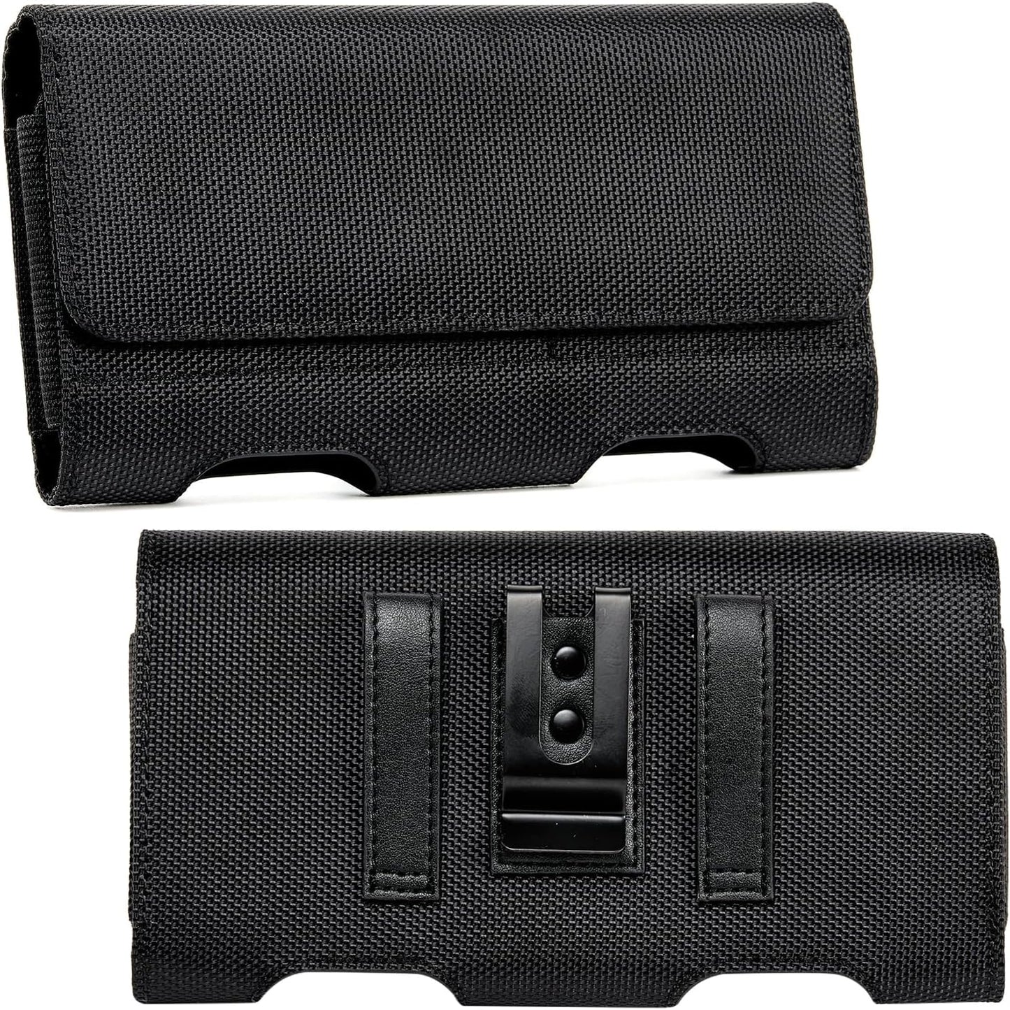 BECPLT Nylon Belt Holster Case Cell Phone Pouch Belt Holder Phone Holster Cover with Clip for iPhone 15 Pro Max 15 Plus 14 Pro Max 13 Pro Max Samsung Galaxy S24+ S23+ S22+ S21+ S23 FE (Black)