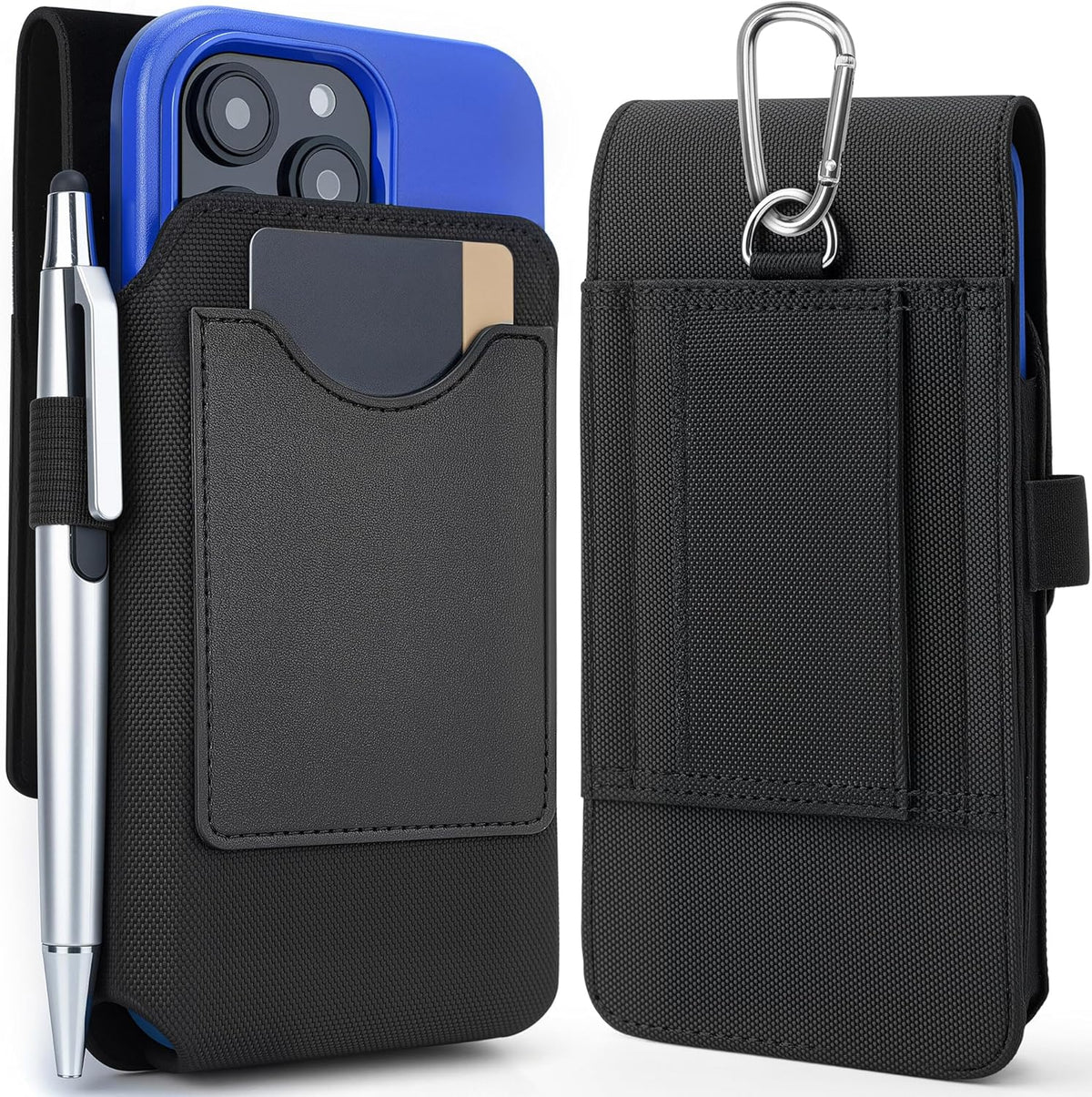 Mopaclle Vertical Nylon Phone Holster with Belt Clip for Galaxy S25/S24/S23/S22 Ultra, Note 20 Ultra, A56, F36 Series – Rugged Cell Phone Belt Holder Fits with Case On, for Men Women Outdoor Work