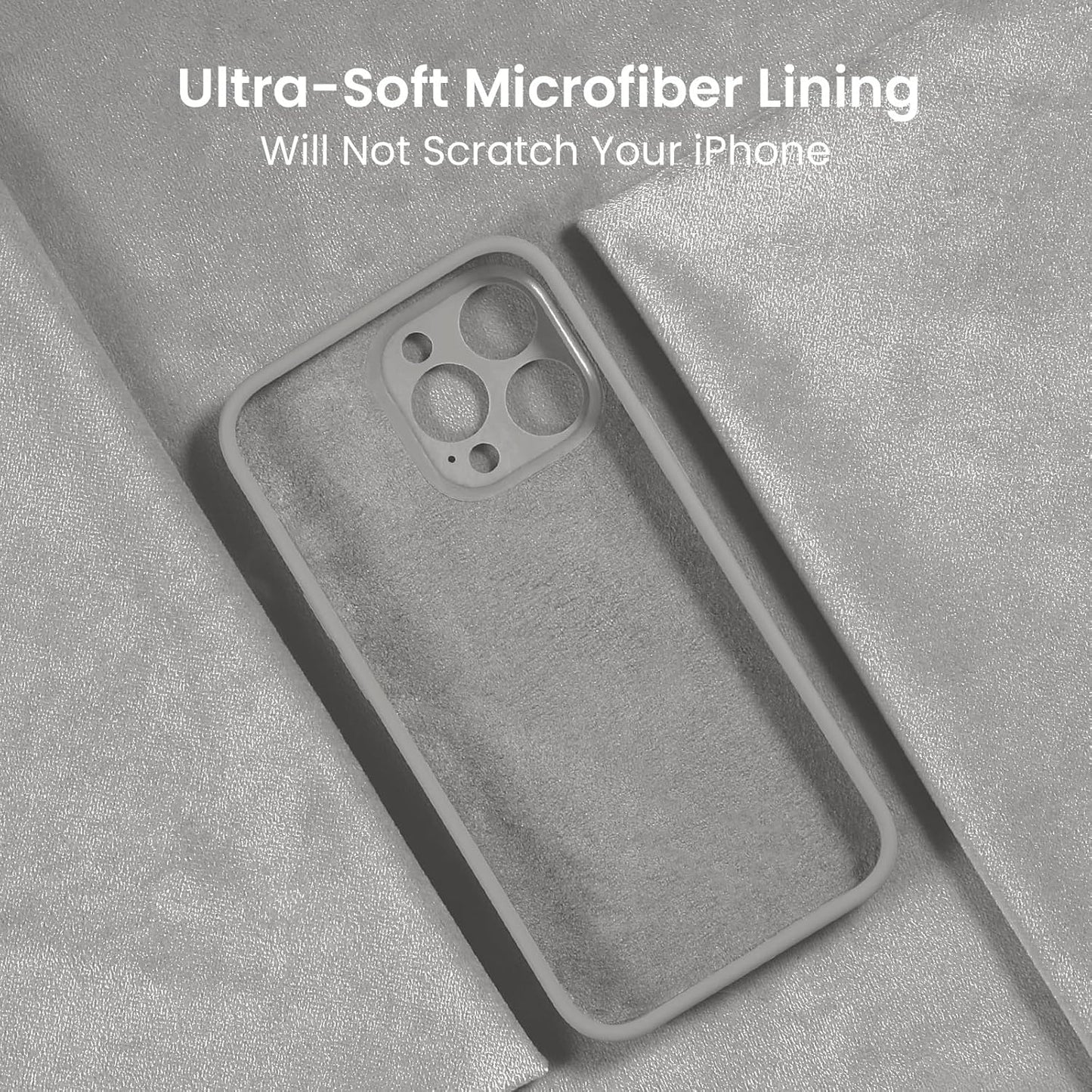 FireNova Designed for iPhone 15 Pro Max Case, Silicone Upgraded [Camera Protection] Phone Case with [2 Screen Protectors], Soft Anti-Scratch Microfiber Lining Inside, 6.7 inch, Natural Titanium