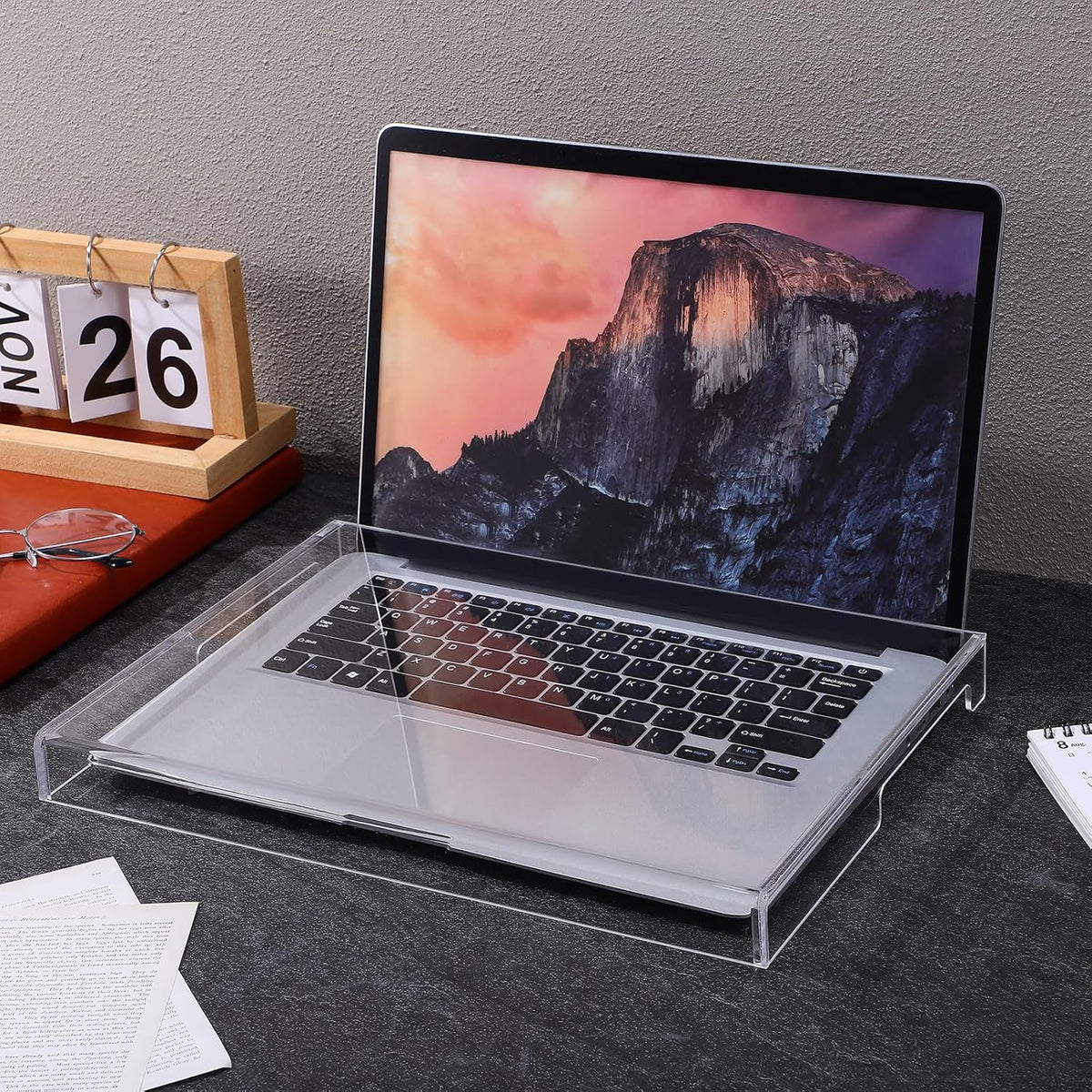Laptop Keyboard Protector Cover Acrylic Clear Laptop Dust Case Anti-Cat Keyboard Cover Computer Mechanical Transparent Protector Suitable for 14inch Computer (13.8 * 9.8 * 0.6 Inch)